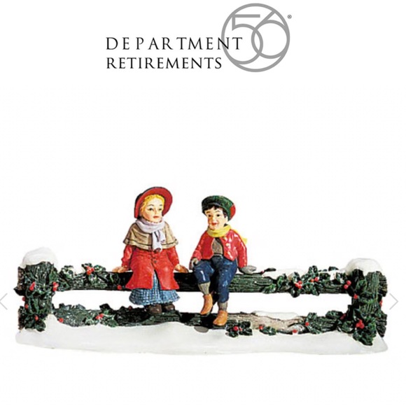 Vtg Retired Dept 56 Holly Split Rail Fence with Children Village Accessories - Picture 16 of 16